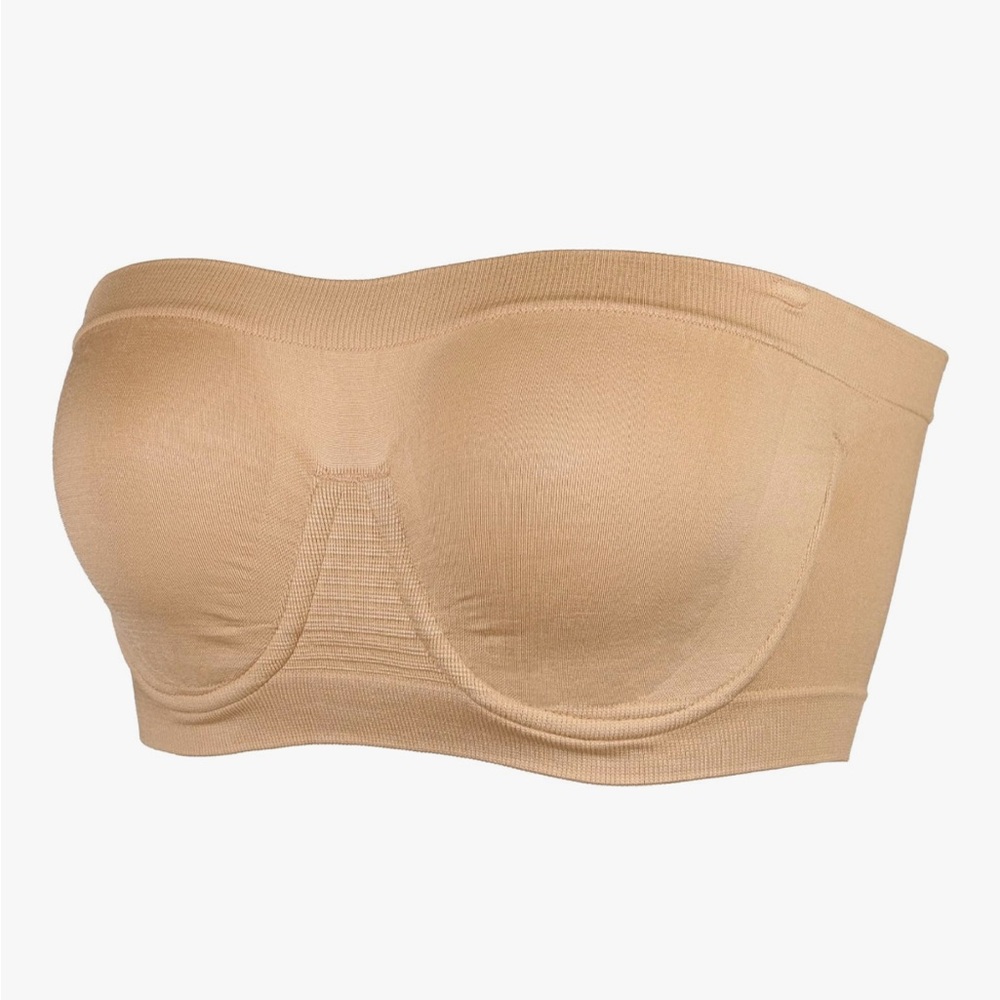 DotVol Bralette Seamless Bandeau Underwire Bra Beige Woman’s Size Large
